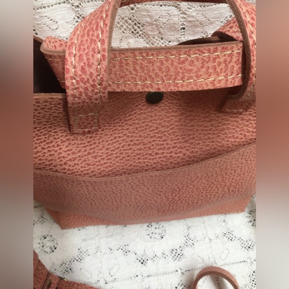 New Mini Portland Leather Goods tote. Flamingo - Picture 3 of 15